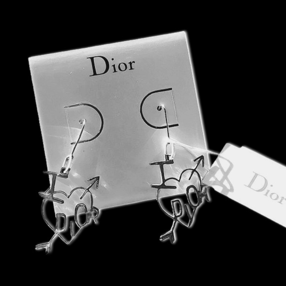 Christian Dior Silver “I Love You” Cupid heart earrings - Picture 12 of 14